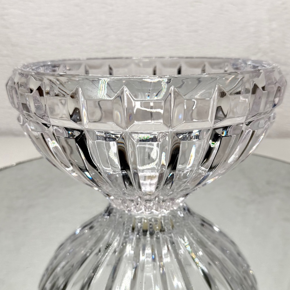 Vintage Mikasa Reflections 8" Crystal‎ Bowl Austria Heavy Lead Cut Glass Ribbed